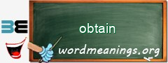 WordMeaning blackboard for obtain